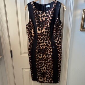 Tahari Animal Print Midi Dress